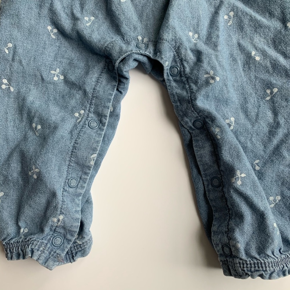 Carter’s Chambray And Cherries Jumpsuit Romper - Picture 5 of 6